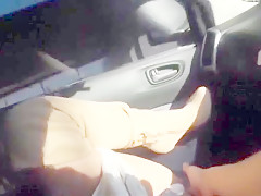 Exotic Japanese chick Erika Kashiwagi in Horny Car, High Heels JAV movie