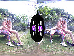 Katy Sky,Candy Red in Yoga Lesbians Orgasm Outdoors - TMWVRNet