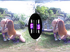 Katy Sky,Candy Red in Yoga Lesbians Orgasm Outdoors - TMWVRNet