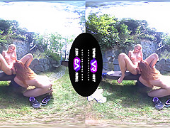 Katy Sky,Candy Red in Yoga Lesbians Orgasm Outdoors - TMWVRNet