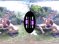 Katy Sky,Candy Red in Yoga Lesbians Orgasm Outdoors - TMWVRNet