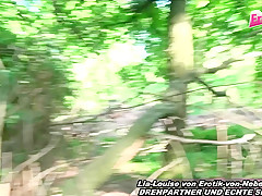 German Outdoor threesome in Berlin Tiergarten with petite young teen