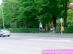 German Outdoor threesome in Berlin Tiergarten with petite young teen