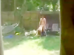 Slut filmed in the garden