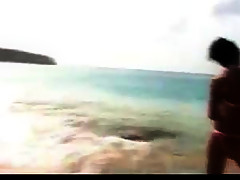 Nude beach - college girl photo shoot   pee