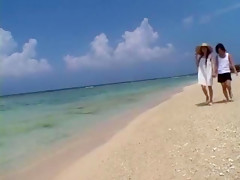 Horny Japanese chick Hina Morino, Yuu Aine, Hikaru Hozuki in Incredible Cunnilingus, Beach JAV movie