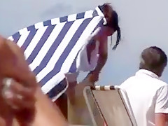 Nude beach - trophy wife showoff dogging -filmed