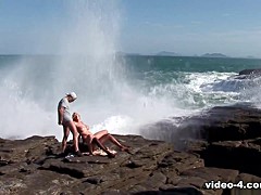 Tarra White in Busty Tarra White Enjoys Threesome On The Beach - Upox