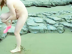 Cold beach nudist
