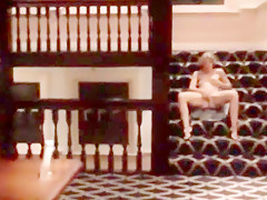 Fun on a hotel stairway