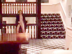 Fun on a hotel stairway
