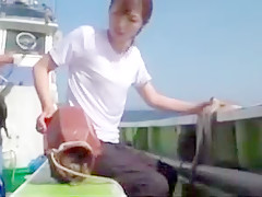 Me and her on a boat. Showed my cock