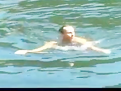 Blonde college girl takes anal and swallows in the forest