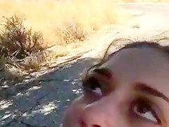 Latina gf outdoor sloppy bj cum play