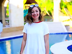 Girls trying on sexy swimsuits