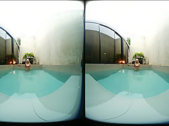 Tattooed Blond Asian Girl Hot Water Play - VRPussyVision