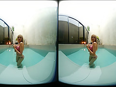 Tattooed Blond Asian Girl Hot Water Play - VRPussyVision