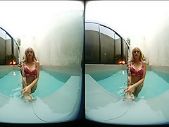 Tattooed Blond Asian Girl Hot Water Play - VRPussyVision