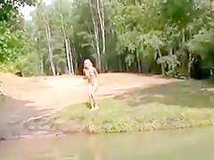 Nude beach - hot little tit blond college girl blowjob and cim