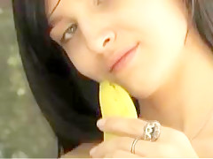 Amateur - hot little tits outdoor banana insertion