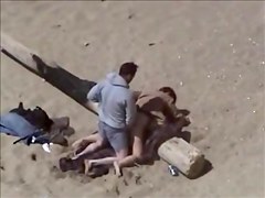 Non-Professional Pair think they are alone on the Beach