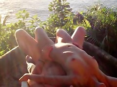 Fucking my small filipina wife on the beach in Mexico.