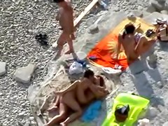 Exposed Beach - 2 Hawt Couples on the Rocks