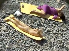 Undressed Beach - Golden-Haired & Brunette Hair on the Rocks