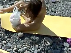 Undressed Beach - Golden-Haired & Brunette Hair on the Rocks