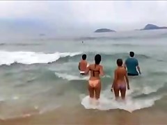 Helping nature, stranded dolphin in Brazil