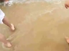 Helping nature, stranded dolphin in Brazil