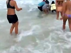 Helping nature, stranded dolphin in Brazil