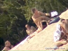 Hawt nude angel making out with her bf at the beach