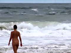 Real female nudist is spied with naked ass on the beach