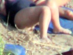Beach voyeur man spying very fat mature in swimsuit