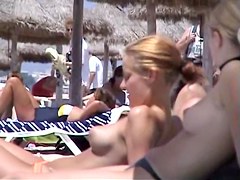Nude beach adventure of fabulous little bimbos exposing their tight bodies