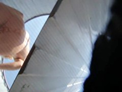 Beach cabin voyeur video with the naked teen spied