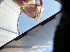 Beach cabin voyeur video with the naked teen spied