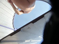 Beach cabin voyeur video with the naked teen spied