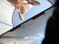 Beach cabin voyeur video with the naked teen spied