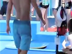 Seducing body of the cute flowrider peeked by beach hunter