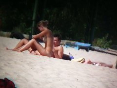 Hot images from a nude beach voyeur with naked skinny chicks