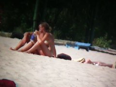 Hot images from a nude beach voyeur with naked skinny chicks