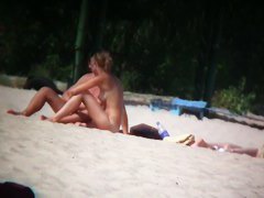 Hot images from a nude beach voyeur with naked skinny chicks