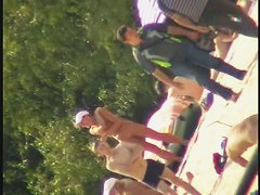 Skinny amateur blonde nudist voyeur video