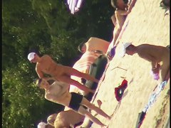 Skinny amateur blonde nudist voyeur video