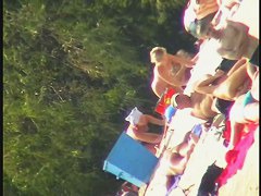 Skinny amateur blonde nudist voyeur video