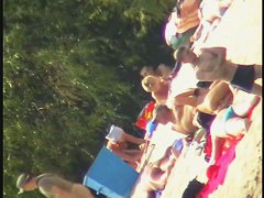 Skinny amateur blonde nudist voyeur video