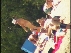 Skinny amateur blonde nudist voyeur video