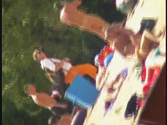 Skinny amateur blonde nudist voyeur video